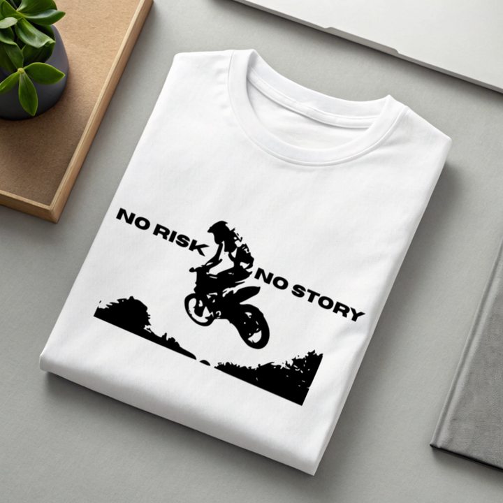 No risk, No story t-shirt (white)