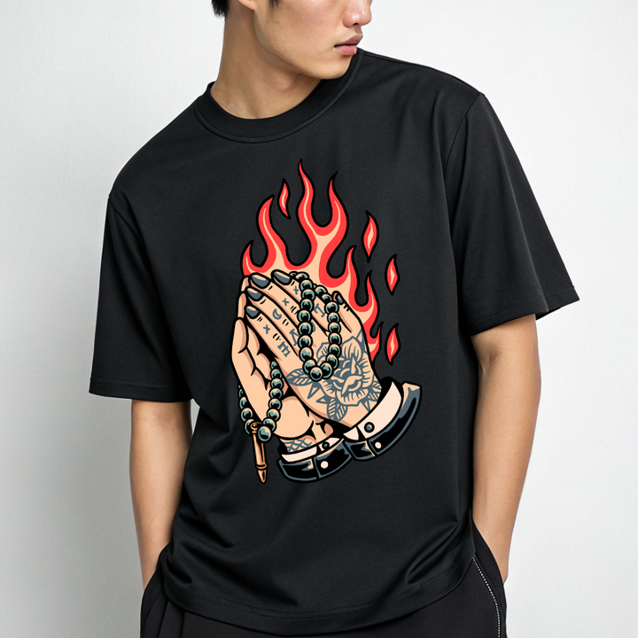 Hard prayer oversize tee