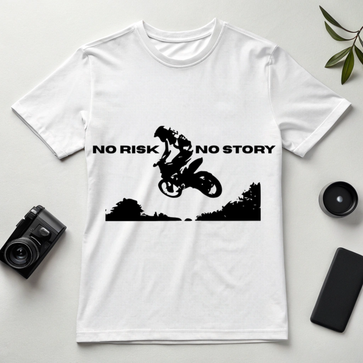 No risk, No story t-shirt (white)