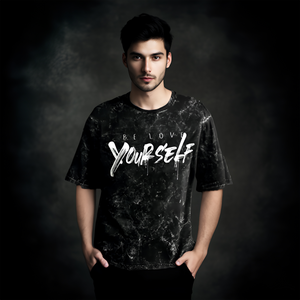 Love Yourself acid wash oversize tee