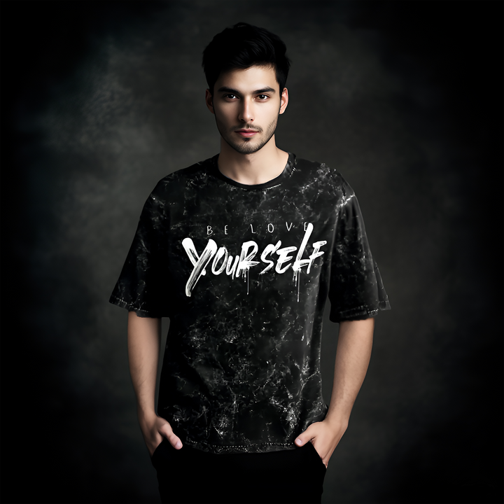 Love Yourself acid wash oversize tee
